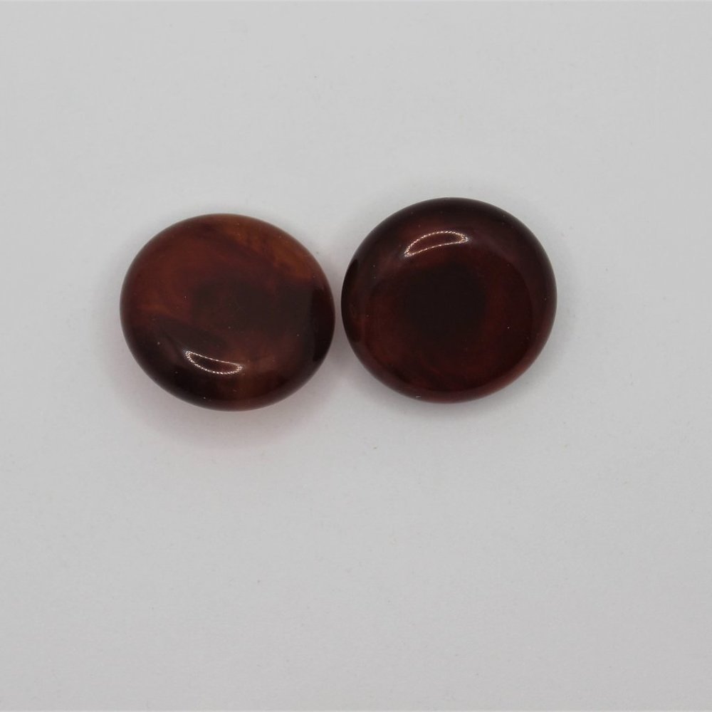 Brown Bakelite Clip-On Earrings Vintage